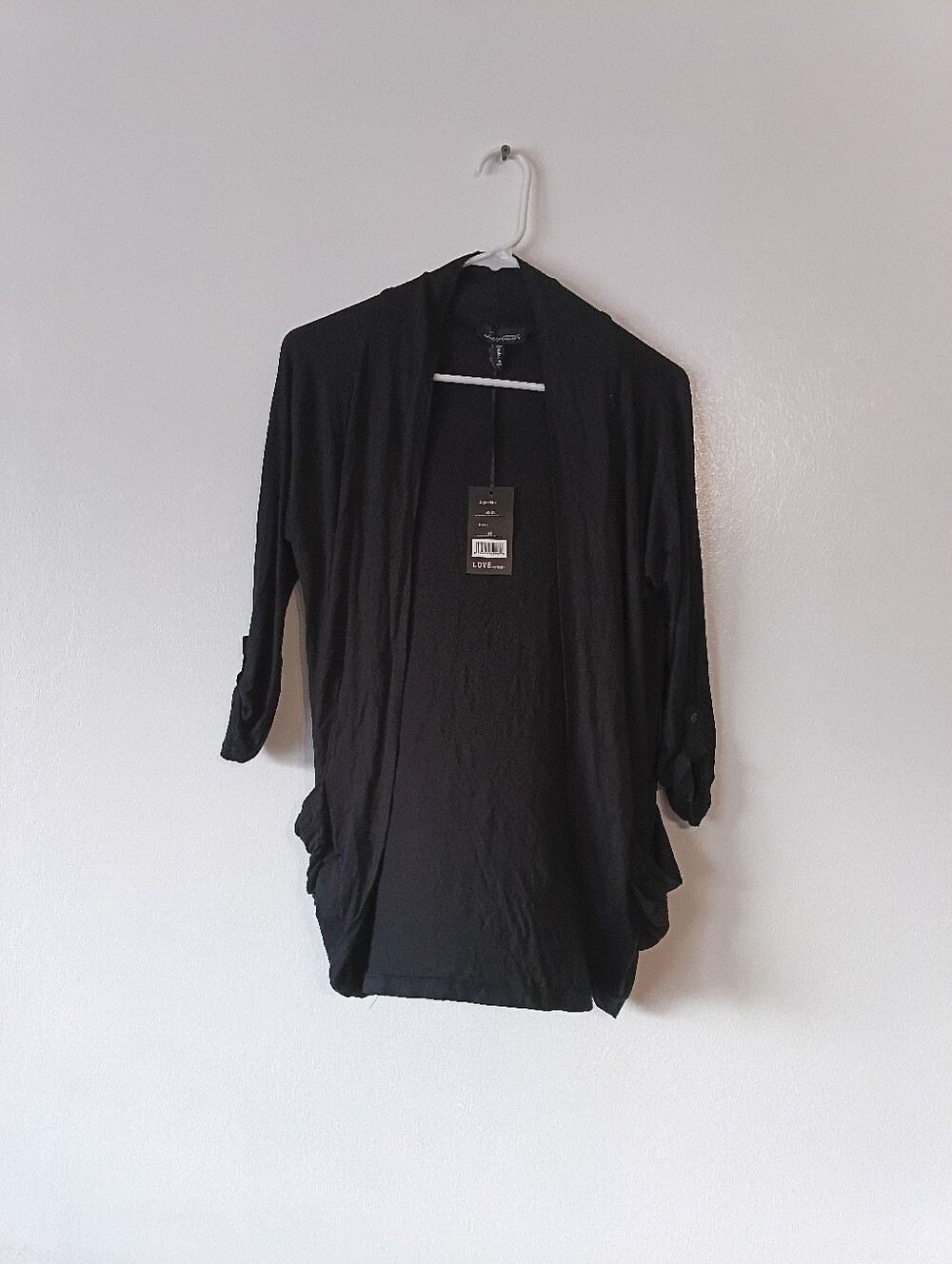 Brand new, Love university Sleeve Slouchy Pocket Cardigan Black size Medium .
